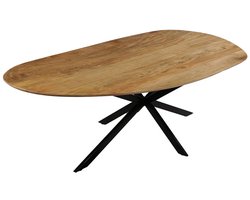 Mangohouten Eettafel Organisch Alessia 220x110 cm Mahom Industrieel - Dinertafel van Mangohout & Metaal - Industriële Eettafel