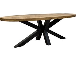 Mangohouten eettafel ovaal 180cm x 100cm