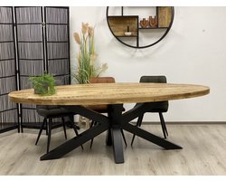 Mangohouten eettafel ovaal 210cm x 100cm