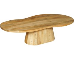 Mangohouten Salontafel Torino Organische Vorm Massief Mahom Industrieel - Kleine tafel van Mangohout & Metaal - Industriële Huiskamertafel