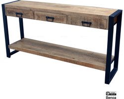 Mangohouten Sidetable met drie lades