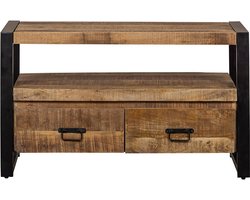 Mangohouten TV Meubel Britt 100 cm Mahom Industrieel - TV Meubel van Mangohout & Metaal - Industriële TV Meubel