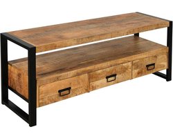 Mangohouten TV Meubel Britt 150 cm Mahom Industrieel - TV Meubel van Mangohout & Metaal - Industriële TV Meubel