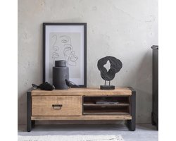Mangohouten TV Meubel Stockton 130 cm Mahom Industrieel - TV Meubel van Mangohout & Metaal - Industriële TV Meubel