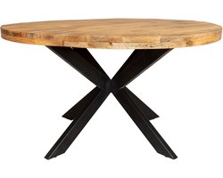 Mangohoutenmeubels - Tafel - Rond - Mango - Hout - Eettafel - 140x140x76 - 5 cm dik blad - Massief (ook te zien in onze showroom)