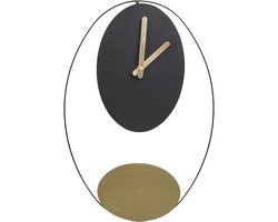 MANIGOD - Wandklok - Zwart/Goud - Staal