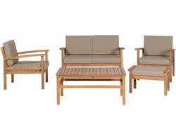 MANILA - Loungeset voor 4 - Taupe - FSC acaciahout