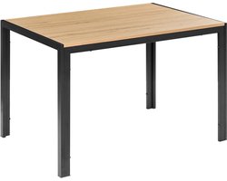 MANN - Eettafel - Lichtbruin/Zwart - 120 x 80 cm - Hout