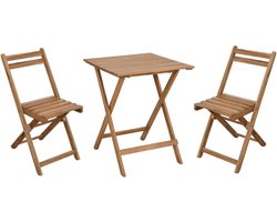Mano Acacia Houten Bistroset - 3 delig - FSC 100% - Natuurlijk Geolied