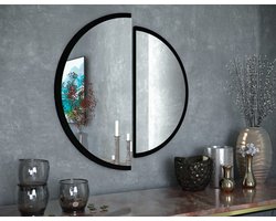 Mano Collection - Hector - Zwart 65x32-55x27,5 cm Spiegel over de hele lengte - Moderne wandspiegel voor de woonkamer - Toiletspiegel - badkamerspiegel - make-upspiegel