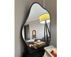 Mano Collection - Lena - Zwart 65x45 cm Spiegel over de hele lengte - Moderne wandspiegel voor de woonkamer - Toiletspiegel - badkamerspiegel - make-upspiegel