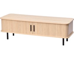 Mano Leisure TV-meubel - Eikenhoutlook & Zwart Metaal 120 x 40 x 39 cm – Moderne TV-kast met Opbergruimte