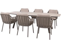 Manolo 240x103x75 cm met 6x Puglia dining stoel terre 4 Seasons Outdoor