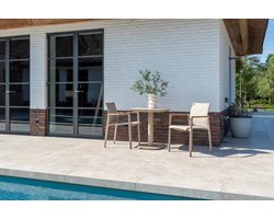 Manolo 75x75x75 cm met 2x Cortina dining stoel latte 4 Seasons Outdoor