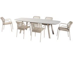 Manolo Barista dining tuinset 240x103xH75 cm 7 delig latte Taste 4SO