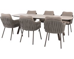 Manolo Cannes dining tuinset 240x103xH75 cm 7 delig keramiek terre Taste 4SO