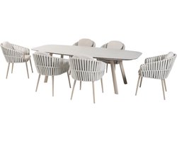 Manolo Eva dining tuinset 240x103xH75 cm 7 delig latte Taste 4SO
