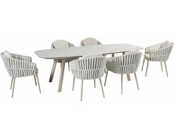 Manolo tafel 240x103cm met 6 Eva stoelen