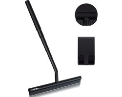 MANZIL Luxe Douchewisser - Uitschuifbaar - Vloertrekker met steel - Vloerwisser voor Douche & Badkamer - Tot 100 CM - Zwart