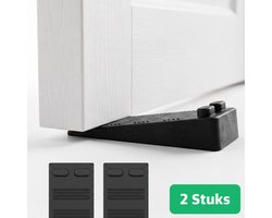MANZIL Premium Deurstopper - 2 Stuks - Anti-slip - Deurstoppers voor Binnen - Deurklem - Deurbuffer - Rubber - Zwart