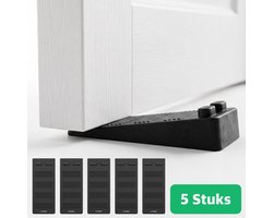 MANZIL Premium Deurstopper - 5 Stuks - Anti-slip - Deurstoppers voor Binnen - Deurklem - Deurbuffer - Rubber - Zwart