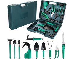 Maomi™ 10-Delige Tuingereedschapset - Incl. Opbergkoffer - Tuingereedschap - Snoeischaar- Tuinset - Snoeischaar - Tuinieren - Tuin gereedschap - Bloemenschaar - Voegenborstel - Plantenspuit - Hark - Tuin - tuingereedschap set