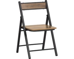Mara Klapstoel - Stoel - Praktisch - Hout - Metaal - Bruin - Industriële Stijl - Keuken - 48 x 46 x 80 cm