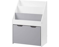 Mara Opbergkast Voor Kinderen - Boekenkast - Kastje - 3 Opbergvakken - MDF - 55 x 28 x 69.5 cm