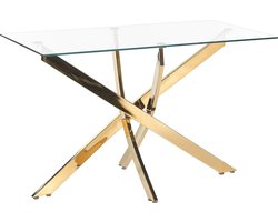 MARAMO - Eettafel - Goud - 120 x 70 cm - Veiligheidsglas
