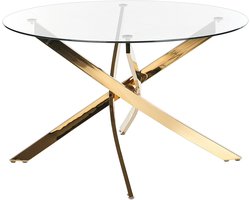MARAMO - Eettafel - Goud - âŒ€120 cm - Veiligheidsglas