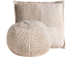 MARANTA - Sierkussen set van 2 - Lichtbeige - Corduroy