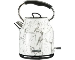 Marble Waterkoker retro - Marmerprint - Snoerloos te gebruiken - Metaal - antikalk waterfilter - ruime 1.7L inhoud voor 8 koppen thee - BPA vrij