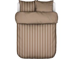 MARC O'POLO Classic Stripe Dekbedovertrek Toffee Brown - Lits-Jumeaux - 240x200/220 cm