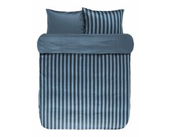 Marc O'Polo Dekbedovertrek Classic Stripe Deep Blue - 260x200/220 cm - 100% katoensatijn - incl. instopstrook