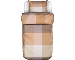 Marc O'Polo Erliv Dekbedovertrek Dark coral - Eenpersoons – 140x200/220 cm