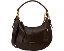 Marc O'Polo Leren schoudertas Pernille Hobo Bag Burnt Coffee donkerbruin