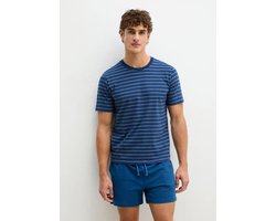 MARC O’POLO Lounge T-shirt navy peony stripe (maat medium)