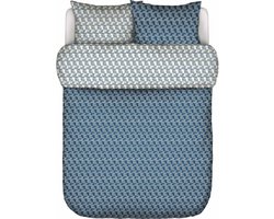 Marc O'Polo Monogram Dekbedovertrek Biologisch Katoensatijn Space blue - Tweepersoons – 200x200/220 cm