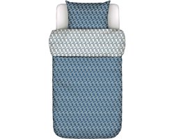 MARC O'POLO Monogram Dekbedovertrek Space blue - Eenpersoons – 140x200/220 cm