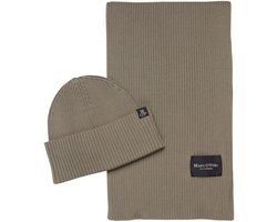 Marc O'Polo muts sjaal Knitted Hat And Scarf Set Driftwood Haze Taupe