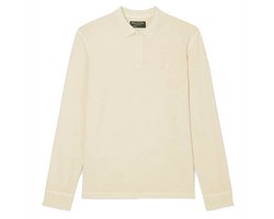 Marc O'Polo regular fit polo lange mouw - heren poloshirt - wit - Maat: S