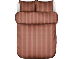 MARC O'POLO Torsken Dekbedovertrek Earth red - Lits-jumeaux XL – 260x200/220 cm + 2 kussenslopen 60x70 cm