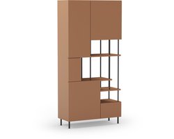 Marckeric - Boekenkast Perla - Zwart - 84x34x175cm