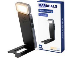 Mardeals Leeslamp - Boeklampje - Leeslampje voor boek - 3 Lichtstanden - leeslampjes - Oplaadbare Lamp USB C - Leeslampje voor in Bed - Klemlamp
