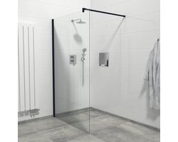 Marenza Bellini Inloopdouche - 100x200cm - helder glas - mat zwart