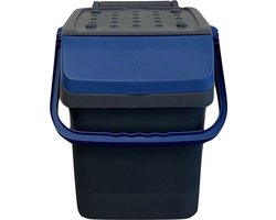 Mari afvalbak 28 liter - afvalemmer - blauw - afvalscheiden papier - PMD - sorteer afvalbak - sorteer bak