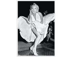 Marilyn Monroe Poster - Wanddecoratie Foto - Woonkamer Decoreren - Premium Papier 250 g/m² - 60x40 cm - Zwart-wit
