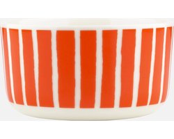 Marimekko - Piccolo - Kom - 5dl - Oranje wit gestreepd