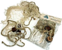 Maritieme woonaccessoire - 2x - decoratie visnet met kurk - polyester - 150 x 100 cm