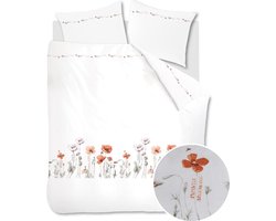 Marjolein Bastin Papaver Dekbedovertrek - Rood - 200 x 200/220 cm + 2x 60 x 70 cm